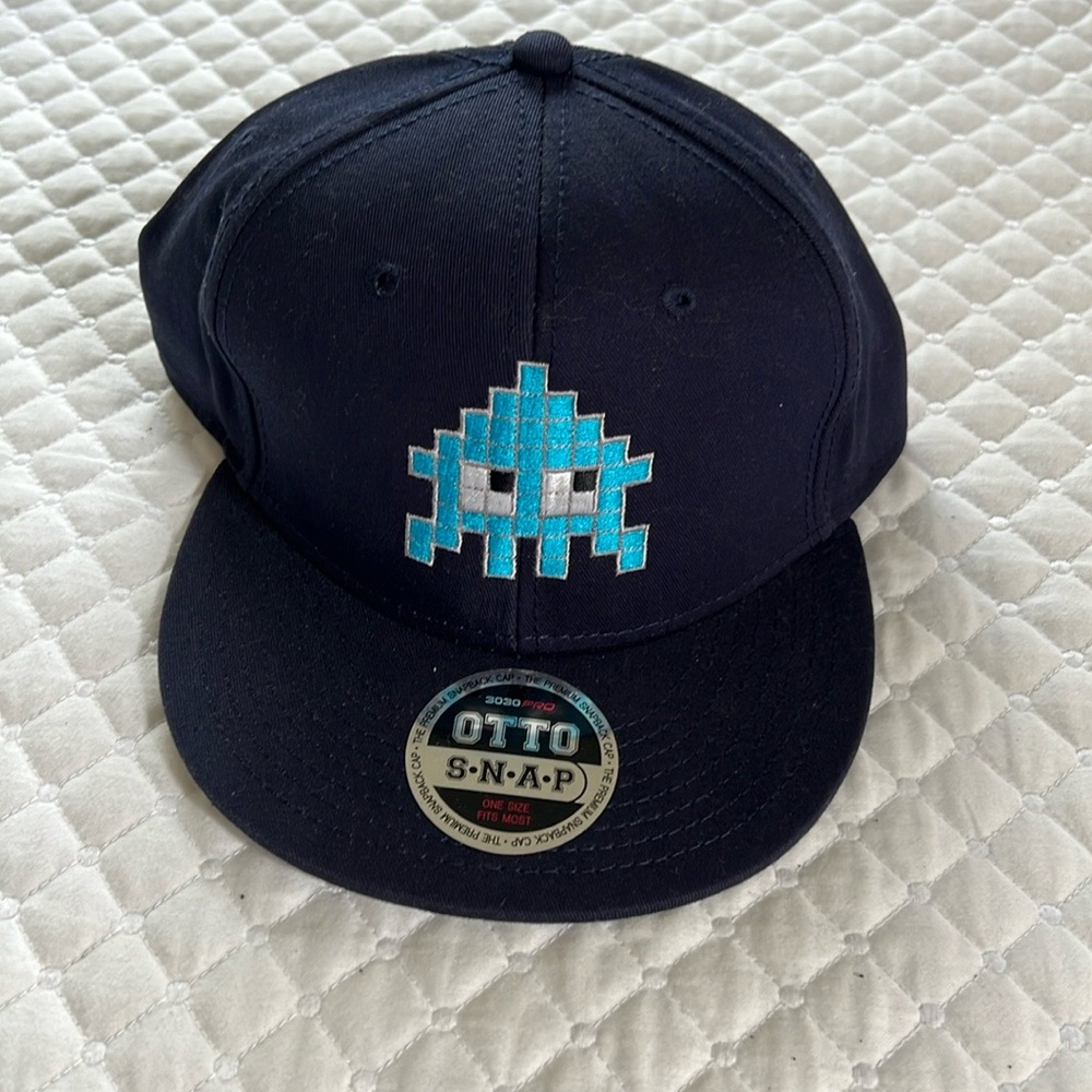 NEW Otto Snapback Cap with Blue Pixel Art